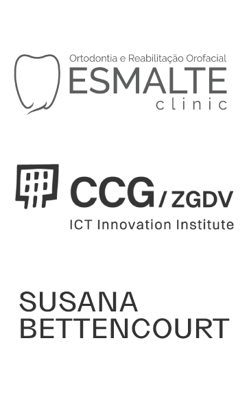 Logótipos de clientes: Esmalte Clinic, CCG/ZGDV e Susana Bettencourt